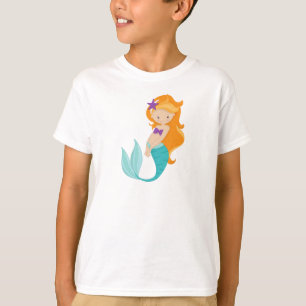 Cute Mermaid, Little Mermaid, Oranje Hair, Star T-shirt