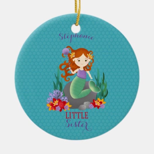Cute Mermaid Little Sister Keramisch Ornament (Voorkant)