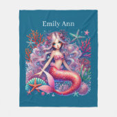 Cute mermaid lovers add name fleece deken (Voorkant)