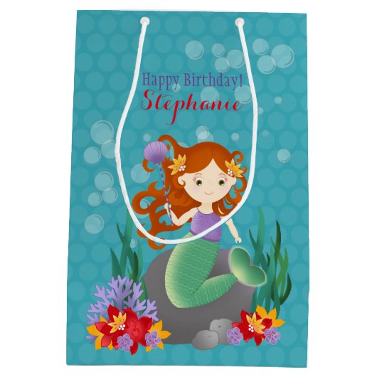 Cute Mermaid Medium Cadeauzakje (Achterkant)