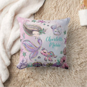 Cute Mermaid met Turtle and Narwhal Girl Nursery Kussen (Deken)