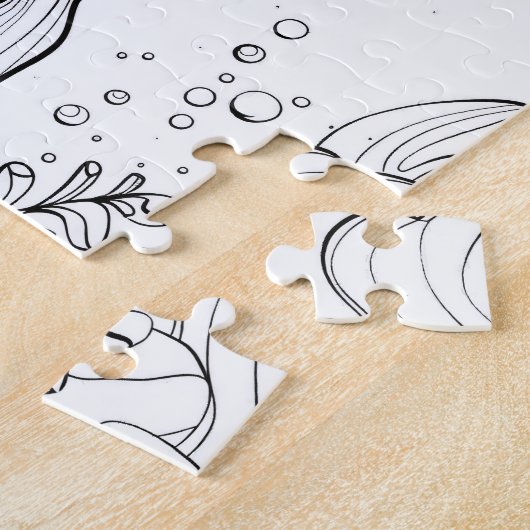 Cute Mermaid Ocean Coloring Legpuzzel (Zijkant)