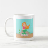 Cute Mermaid on Rock Girls gepersonaliseerd Koffiemok (Links)