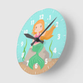 Cute Mermaid onder het zee, voor meisjes Ronde Klok (Hoek)