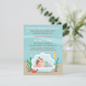 Cute Mermaid onder Zee Baby Shower-uitnodigingen Kaart (Staand voorkant)