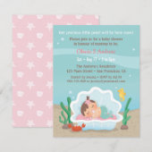 Cute Mermaid onder Zee Baby Shower-uitnodigingen Kaart (Voorkant / Achterkant)