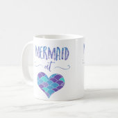 Cute Mermaid op de Mok Heart Coffee (Voorkant links)