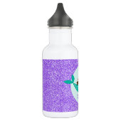 Cute Mermaid Paars Glitter Personalized Waterfles (Links)