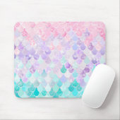 Cute Mermaid Pastel Iridescent, Roze, Paars, Blauw Muismat (Met muis)