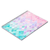 Cute Mermaid Pastel Iridescent, Roze, Paars, Blauw Notitieboek (Linkerzijde)