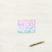 Cute Mermaid Pastel Iridescent, Roze, Paars, Blauw Post-it® Notes (Op bureau)