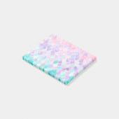 Cute Mermaid Pastel Iridescent, Roze, Paars, Blauw Post-it® Notes (Schuin)
