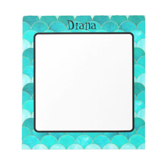 Cute Mermaid Patroonblok Notitieblok (Voorkant)
