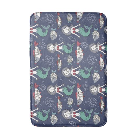 Cute Mermaid Pattern badmatten (Voorkant Verticaal)