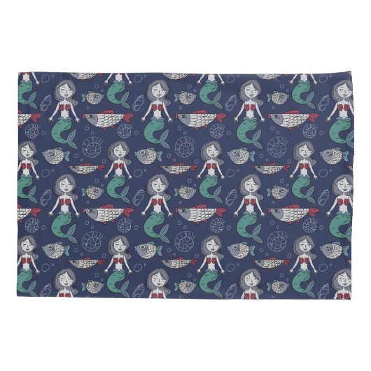 Cute Mermaid Pattern-kloosters Kussensloop (Achterkant)