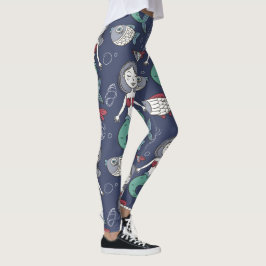 Cute Mermaid Pattern-leggings Leggings
