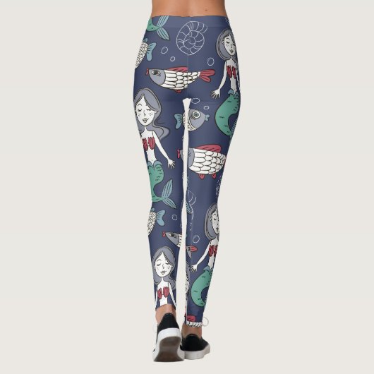 Cute Mermaid Pattern-leggings Leggings (Achterkant)