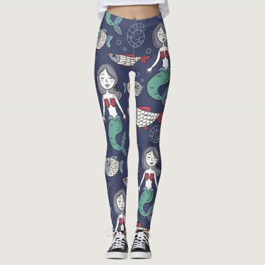 Cute Mermaid Pattern-leggings Leggings (Voorkant)