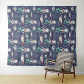 Cute Mermaid Pattern tapestries Wandkleed (In Situ (horizontaal))