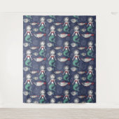Cute Mermaid Pattern tapestries Wandkleed (Voorkant)
