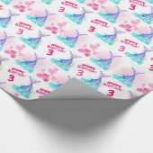 Cute Mermaid Personalized Birthday Cadeaupapier (Hoek)