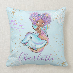 Cute Mermaid Personalized Girl Baby Kussen