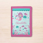 Cute Mermaid Personalized Girl Drievoud Portemonnee<br><div class="desc">Een schattige zeemeermin gepersonaliseerde kinder portemonnee voor een klein meisje.</div>