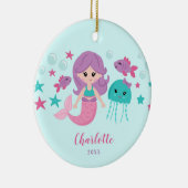 Cute Mermaid Personalized Girl Keramisch Ornament (Rechts)