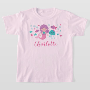 Cute Mermaid Personalized Girl T-shirt