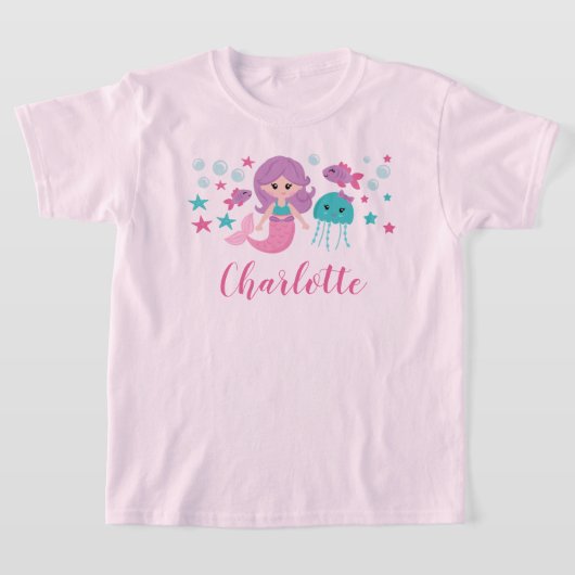 Cute Mermaid Personalized Girl T-shirt (Laagn)