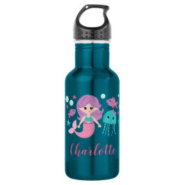 Cute Mermaid Personalized Girl Waterfles