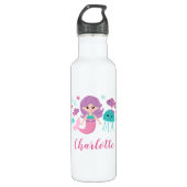 Cute Mermaid Personalized Girl Waterfles (Voorkant)