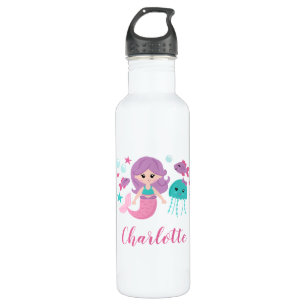 Cute Mermaid Personalized Girl Waterfles