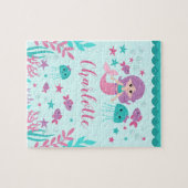 Cute Mermaid Personalized Kinderen Legpuzzel (Horizontaal)