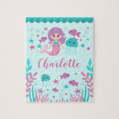 Cute Mermaid Personalized Kinderen Legpuzzel (Verticaal)