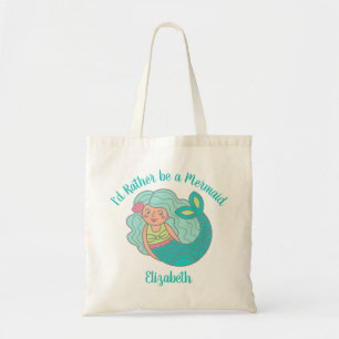 Cute Mermaid Personalized Tote Bag