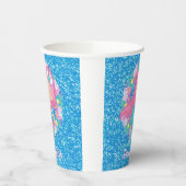 Cute Mermaid Pink Blue Glitter Personated Papieren Bekers (Links)