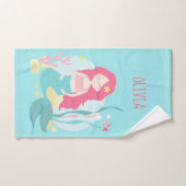    Cute Mermaid Pink en Mint  Handdoek (Handdoek)