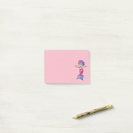 Cute Mermaid Post-it® Notes (Op bureau)