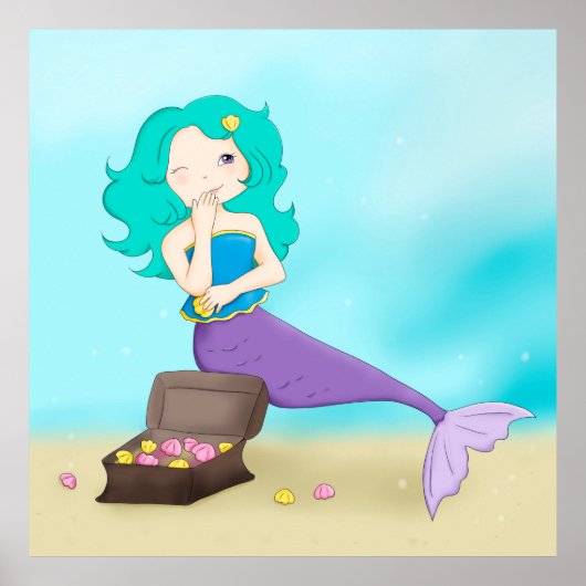 Cute Mermaid Poster (Voorkant)
