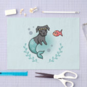 Cute Mermaid Princess Dog Cartoon Illustration Tissuepapier (Craft)