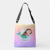 Cute Mermaid Rainbow Glitter Personalized Crossbody Tas (Voorkant)