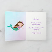 Cute Mermaid Rainbow Glitter Personalized Kaart (Binnen)