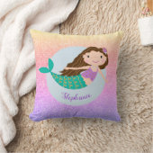 Cute Mermaid Rainbow Glitter Personalized Kussen (Deken)