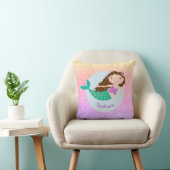 Cute Mermaid Rainbow Glitter Personalized Kussen (Stoel)