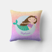 Cute Mermaid Rainbow Glitter Personalized Kussen (Achterkant)
