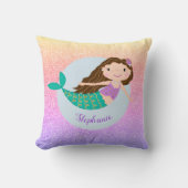 Cute Mermaid Rainbow Glitter Personalized Kussen (Voorkant)