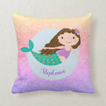 Cute Mermaid Rainbow Glitter Personalized