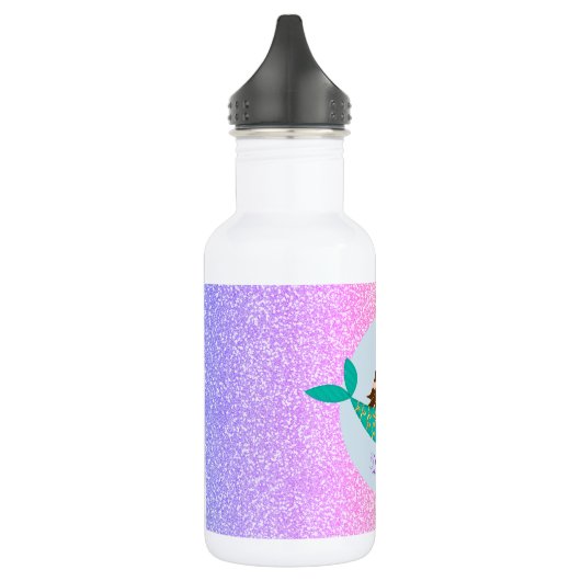 Cute Mermaid Rainbow Glitter Personalized Waterfles (Links)