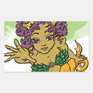 Cute Mermaid Rechthoekige Sticker